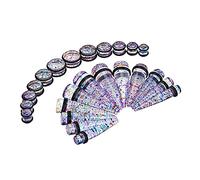 Qmcandy Kit de estiramiento de oreja de 24-36 piezas 00G-20mm Kit de cono de gran calibre de acrílico grande Kit de espiral de enchufe de túnel, circonita cúbica