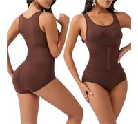 QMDSNFB Body Reductor Mujer 1 faja moldeadora de pecho for mujer, moldeadora corporal y de compresión abdominal, de una pieza.(Brown,XXL)