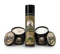 QMEN Kit Acabado Mate Hombre - Laca Mate Sin Gas + Cera Mate Wax + Molding Clay | Fijación Fuerte y Flexible | Cera Pelo Hombre Mate Natural | Styling Profesional Barbería