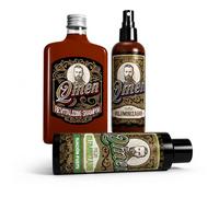QMEN Kit Anticaída Hombre: Champú 500 ml, Spray y Polvo Voluminizador | Rutina de tres pasos para cabello fino masculino con aspecto más denso