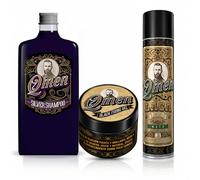 QMEN Kit Canas Hombre Profesional - Champú Silver Matizador 500ml + Gomina Negra 250ml + Laca Mate Sin Gas 300ml - Oscurecedor Canas Hombre + Fijación Fuerte + Acabado Natural