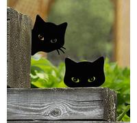 Qmetalart Black Cat Decorations Metal Garden Yard Art Decor Farmhouse Home Decor Outdoor Ornaments Décor Courtyard Lawn Gift Ideal for Cat Lovers Animal Silhouette Set of 2