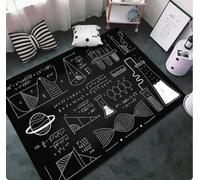 QMETOS Alfombra De Educación De Fórmula Matemática Alfombra Temática De Ciencia para Alfombra De Juego para Niños Dormitorio Sala De Estar Aula Alfombrilla Antideslizante 100X160Cm
