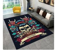 QMETOS Alfombra De Estudio De Tatuaje para Sala De Estar Alfombrilla De Brujería Mística Antideslizante Dormitorio Sofá De Noche Alfombra De Área De Mesa 80X120Cm