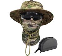 QMFIVE Boonie Sombrero Fishing Sombrero de Sol Al Aire Libre Bufanda Hat Traje Táctica Set