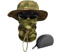 QMFIVE Boonie Sombrero Fishing Sombrero de sol Al aire libre Bufanda Hat traje Táctica Set