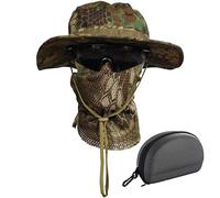 QMFIVE Boonie Sombrero Fishing Sombrero de Sol Al Aire Libre Bufanda Hat Traje Táctica Set
