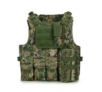 QMFIVE Chalecos Tácticos Anfibio chaleco táctico militar Molle chaleco Combate Asalto Placa camuflaje chaleco del portador para Airsoft Outdoor (FR/ES, Letras, Talla única, Regular, Regular, AOR2)
