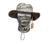 QMFIVE Tactical Boonie Hat, Sombrero Redondeado de Camuflaje Pescador Sun Protection Cap para Outdoor Climb Camping (A-ACU, 1)