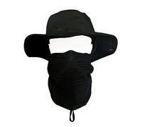 QMFIVE Tactical Boonie Hat, Sombrero Redondeado de Camuflaje Pescador Sun Protection Cap para Outdoor Climb Camping (A-BK, 1)