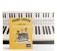 QMG Tabla de notas de piano y teclado y nota completa a color, lecciones de música de piano y libro guía para niños y principiantes