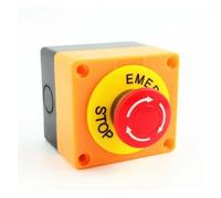 QMIQXIWS 1PCS Shell Red Sign Push Button Switch DPST Mushroom Emergency Stop Button AC 660V 10A NO+NC LAY37-11ZS