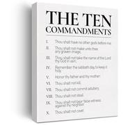 QMIQXIWS Beautiful Ten Commandments Canvas Wall-Art, Christian Religious Scripture Print, Home Decor for Bedroom, Living Room and Gift Purpose(Unframed,12x18inch(30x45cm))
