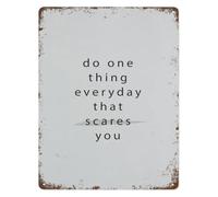 QMIQXIWS Do One Thing Every Day That Scares You Aluminum Tin Sign Motivational Wall Plaque Home Kitchen Office Bathroom 8 X 12 in