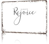 QMIQXIWS Inspirational Sign Always Rejoice Vintage Aluminum Metal Tin Sign for Home or (8 X 12 in)