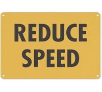 QMIQXIWS School Tin Sign Reduce Speed Warning Club Home Decor 8 X 12 in | Classic vintage metal sign for farm bar coffee shop wall hanging