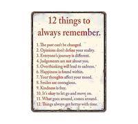QMKADFQXF 12 Inspirational Reminders Vintage Metal Sign Distressed Finish Ready to Hang for Home Office Cafe Bar (8 X 12 in)