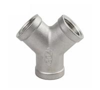 QMKADFQXF 1PCS 304 Stainless Steel Y Shape 3 Ways Joint 1/4 3/8 1/2 3/4 1" 2" Female Thread One Split Two Way Water Pipe Fittings(3/8")