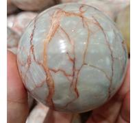 QMKADFQXF Cristal Natural en Bruto Red Network Stone Ball Crystal Home Decoration Craft Gifts Ornaments Ornaments (Size : 350-400g)