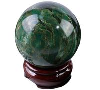 QMKADFQXF Emerald Ball Sphere Ornament with Stand, Crystal Stone Ball Gift Room Decor Witchcraft Wiccan Gift,5~5.5cm Cristal Natural en Bruto