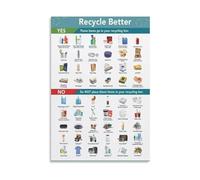 QMKADFQXF Environmental Education Sign Metal Sign Single Stream Recycling Chart for Waste Sorting Classroom Science Fair Display 8 X 12 in