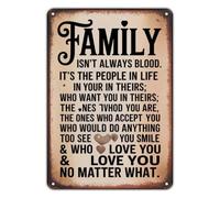 QMKADFQXF Family Isnt Always Blood Metal Tin Sign Chosen Family Wall Decor for Living Room Bedroom Inspirational Quote Rustic Vintage Plaque 8 X 12 inch