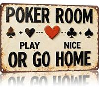 QMKADFQXF Heritage Poker Club Sign Vintage Metal 8 X 12 in | Essential decor for poker enthusiasts and casual game nights