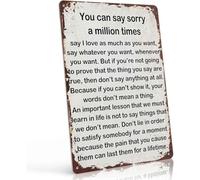 QMKADFQXF Humorous Sorry Quote Metal Sign 8 X 12 in | Funny aluminum plaque ideal for apology reminders anywhere
