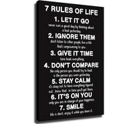 QMKADFQXF Inspirational Life Principles Poster The 7 Rules of Life Motivational Wall-Art for Living Room Bedroom Office(Unframed,12x18inch(30x45cm))