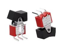 QMKADFQXF Interruptor basculante de 2 marchas y 3 pines, MR-0-102-A03-0006-RS, 5 piezas, con tapa y botón de deformación