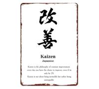 QMKADFQXF Kaizen Philosophy Constant Improvement Funny Vintage Metal Sign for Man Cave Garage Bar Wall Decor Retro Home Plaque Indoor Outdoor 8 X 12 inch