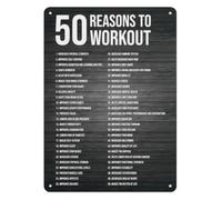 QMKADFQXF Motivational Aluminum Metal Sign Workout Reasons Fitness Quote Wall Decor For Home Gym Garage Man Cave Bar Bedroom 8 X 12 inch