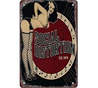 QMKADFQXF Retro Girl Punk Metal Sign Vintage Tin Poster Rock Music Decor for Bar Club Lounge Game Room Basement Rec Room 8 X 12 inch