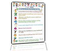 QMKADFQXF Vintage Metal Sign The Ten Commandments Religious Bible Decor for Classroom Home Wall-Art 8 X 12 in