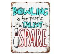 QMKADFQXF Vintage Tin Metal Wall Sign Bowling Is For People With Talent To Spare Funny Quote for Bowling Lover Home Bar Game Room Decor 8 X 12 in