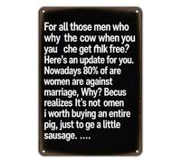 QMKADFQXF Witty Marriage Quote Funny Metal Tin Sign Vintage Sarcasm Wall Decor for Home Bedroom Kitchen Husband Wife Couple Gift Plaque 8 X 12 inch