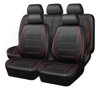 QmlGuo Fundas para Asientos Y Reposacabezas para Skoda Octavia Ⅲ Hatchback/Combi/Scout 2013-2017 2018 2019, De Piel SintéTica Transpirable, Compatibles con Airbag, Lavables,Red