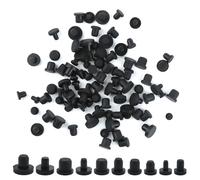 QMLING 120 tapones de goma, tapones sólidos, tapones de silicona negros en 10 tamaños, tapones redondos de goma para agujeros con un diámetro interior de 4 a 9,5 mm