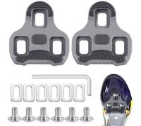 QMLING Cleats - Cleats compatible con pedales Look Keo, placas de pedal de bicicleta de carretera, flotador de 4,5°, color gris