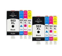 QMLQRGKF Cartucho de Tinta 903XL Compatible con 903xl 903 XL para OfficeJet Pro 6950 6960 6961 6963 6964 6965 6966 Impresoras(2 Set)