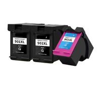 QMLQRGKF Cartucho de Tinta Recargable 901xl 901 Compatible con una Impresora 901xl y OfficeJet J4500 J4524 J4530 J4540 J4550 J4580 J4585 Instintor(2Black1Color)