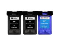 QMLQRGKF Compatible 56xl 57xl El reemplazo del Cartucho de Tinta Funciona con 56 57 XL Deskjet 5150 450ci 5550 5650 7760 9650 PSC 1315 1350 2110 2210 Impresoras(2bk and 1color)
