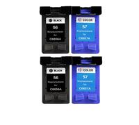 QMLQRGKF Compatible 56xl 57xl El reemplazo del Cartucho de Tinta Funciona con 56 57 XL Deskjet 5150 450ci 5550 5650 7760 9650 PSC 1315 1350 2110 2210 Impresoras(2bk and 2color)
