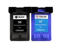 QMLQRGKF Compatible 56xl 57xl El reemplazo del Cartucho de Tinta Funciona con 56 57 XL Deskjet 5150 450ci 5550 5650 7760 9650 PSC 1315 1350 2110 2210 Impresoras(1bk and 1color)