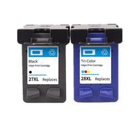 QMLQRGKF Reemplazo de Cartucho de Tinta recargado Compatible 27XL 28XL para Modelos 450 450CI 5550 3420 3520 3550 3650 3740 3845 Accesorios consumibles para impresoras(1BK 1COLOR)