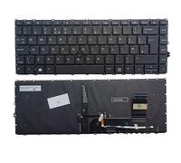 QMLQRGKF Teclado español del Reino Unido Compatible con 840 G7 G8 745 G7 con luz de Fondo y Palo sin Marco sin Marco(UK)