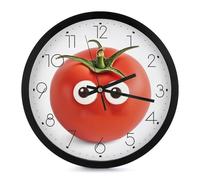 QMNALP Reloj de pared grande con números silenciosos y sin garrapatas con texto en inglés "I Love You from My Head Tomates", para decoración de sala de estar, funciona con pilas, bonita esfera de