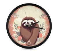 QMNALP Reloj de pared grande con números silenciosos y sin garrapatas, con texto en inglés "You are Awesome Sloth", para decoración de sala de estar, funciona con pilas, bonita esfera de fácil lectura