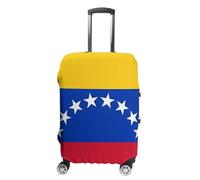 QMNBTES Funda de equipaje de mano con bandera de Venezuela, fundas para maletas aprobadas por la TSA, protector elástico para maleta, antiarañazos, lavable, se adapta a fundas de 48 a 76 cm, White, L
