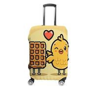 QMNBTES Funda de equipaje de mano con diseño de gofres y pollo, aprobada por la TSA, protector elástico para maleta, antiarañazos, lavable, se adapta a fundas de 19 a 30 pulgadas, White, XL, moderno